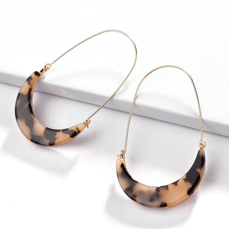 Bold Crescent Pendant Earrings