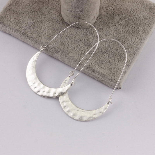 Solid Color Metal Simple Crescent Earrings