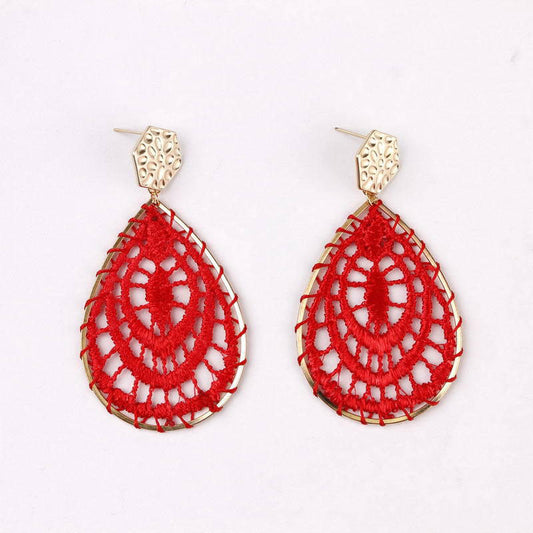 Braided Chic Drop-shaped Metal Earrings