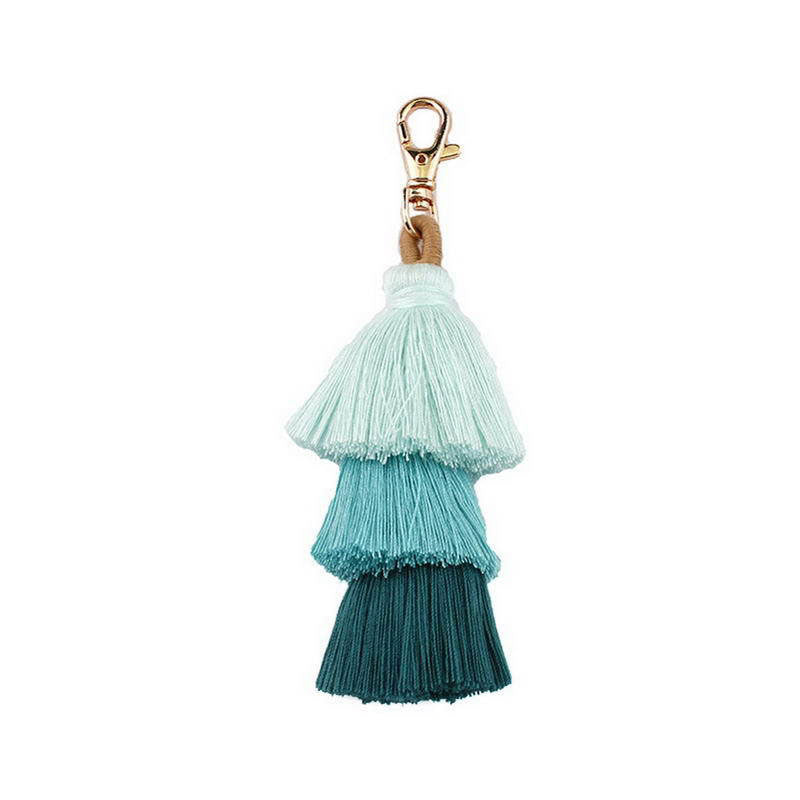 Boho Color Block Tiered Tassel Earrings