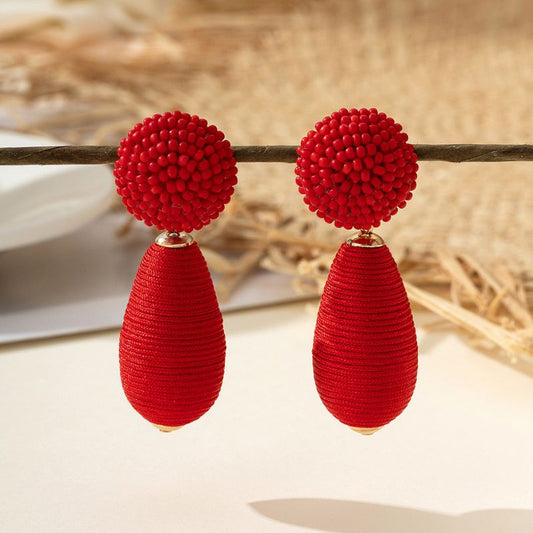 Solid Color Hyperbolic Drop-shaped Earrings