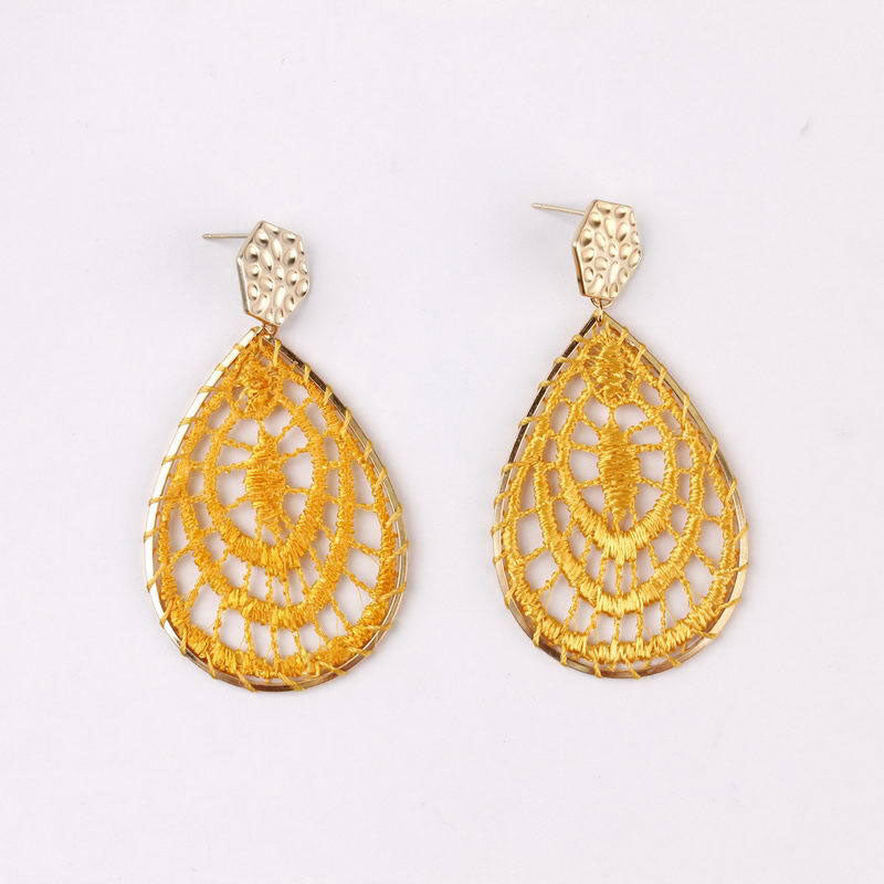 Braided Chic Drop-shaped Metal Earrings
