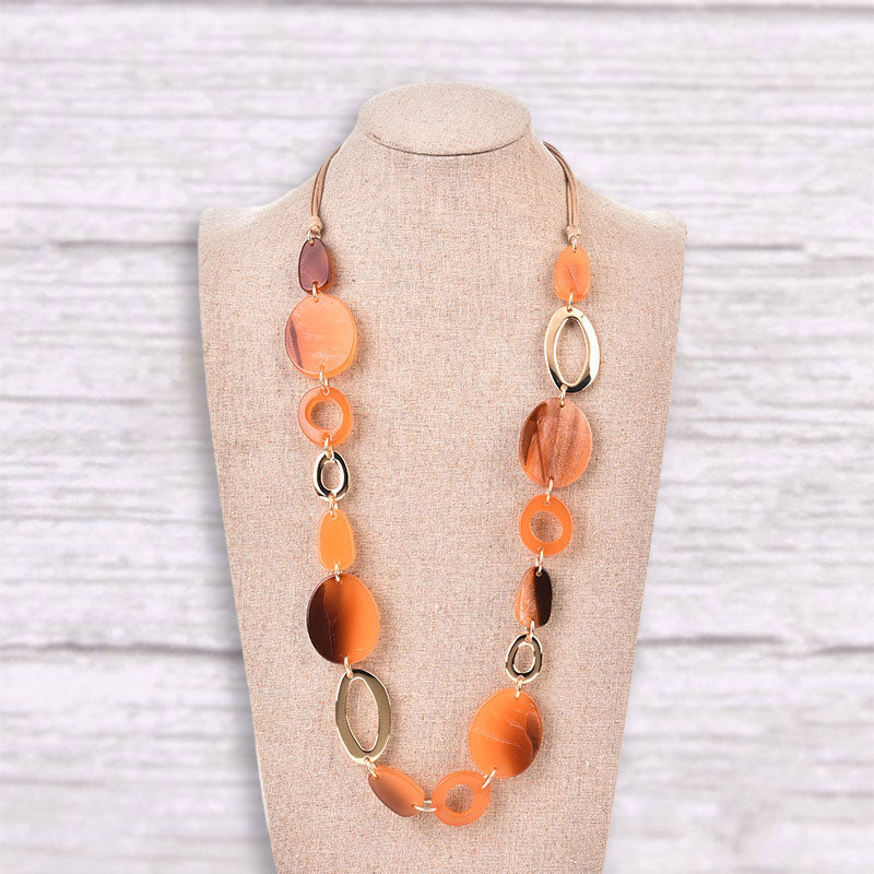 Multicolor Drop-shaped Acrylic Simple Hoop Necklace