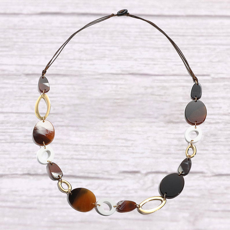 Multicolor Drop-shaped Acrylic Simple Hoop Necklace