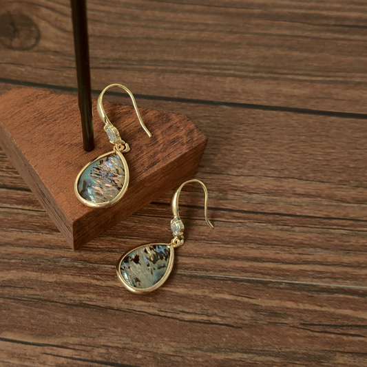 Shell Decor Drop-shaped Pendant Retro Earrings