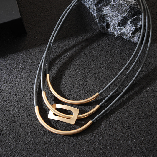 Metal Decor Punk Multi-layer Necklace