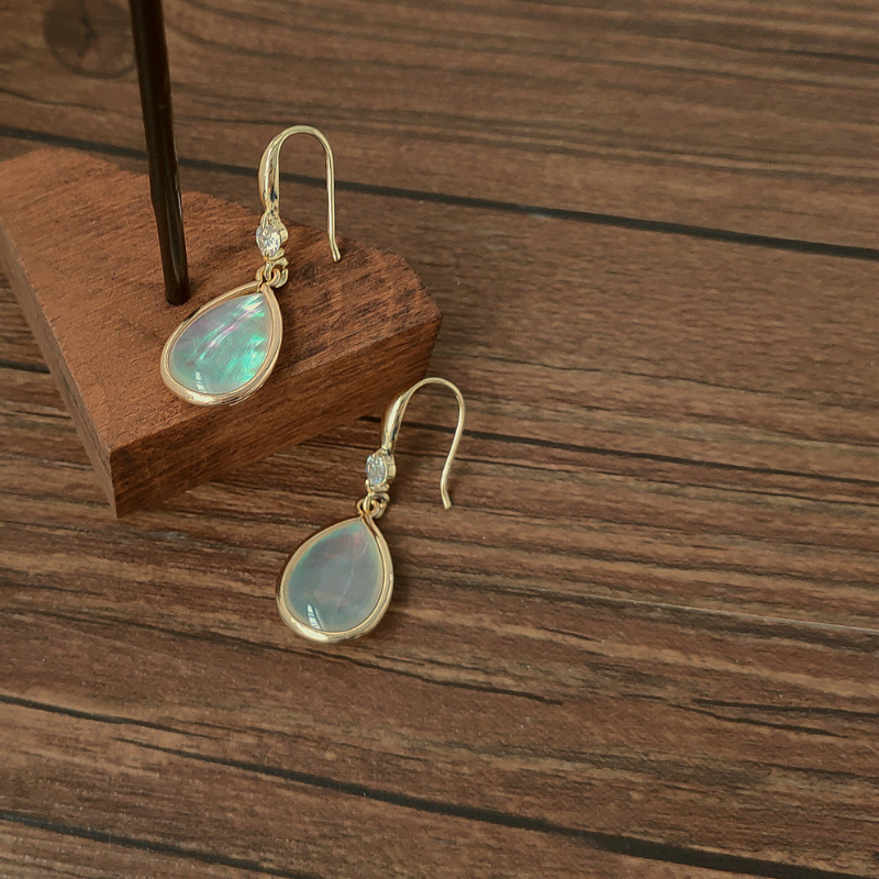 Shell Decor Drop-shaped Pendant Retro Earrings