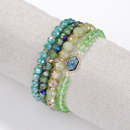 Crystal Glitter Classic Beading Bracelet
