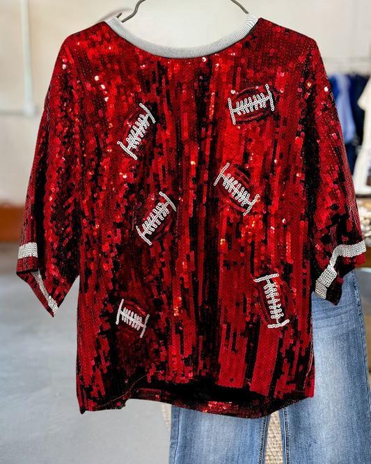 Football Casual Sequin T-shirt