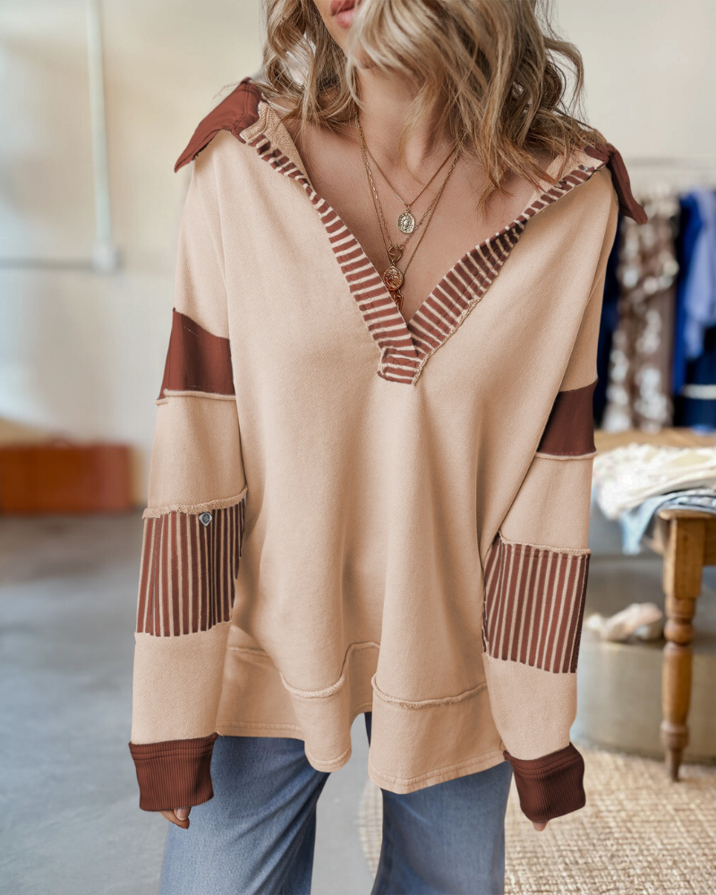 Mix Stripes Colorblock Pullover