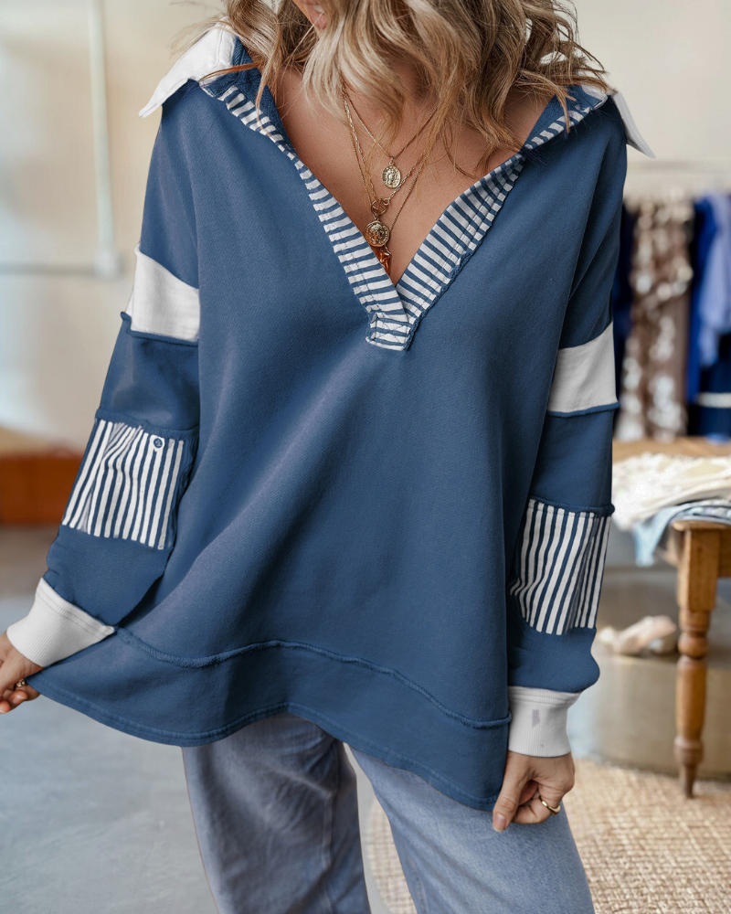 Mix Stripes Colorblock Pullover