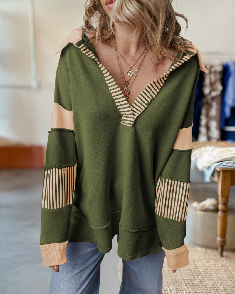 Mix Stripes Colorblock Pullover