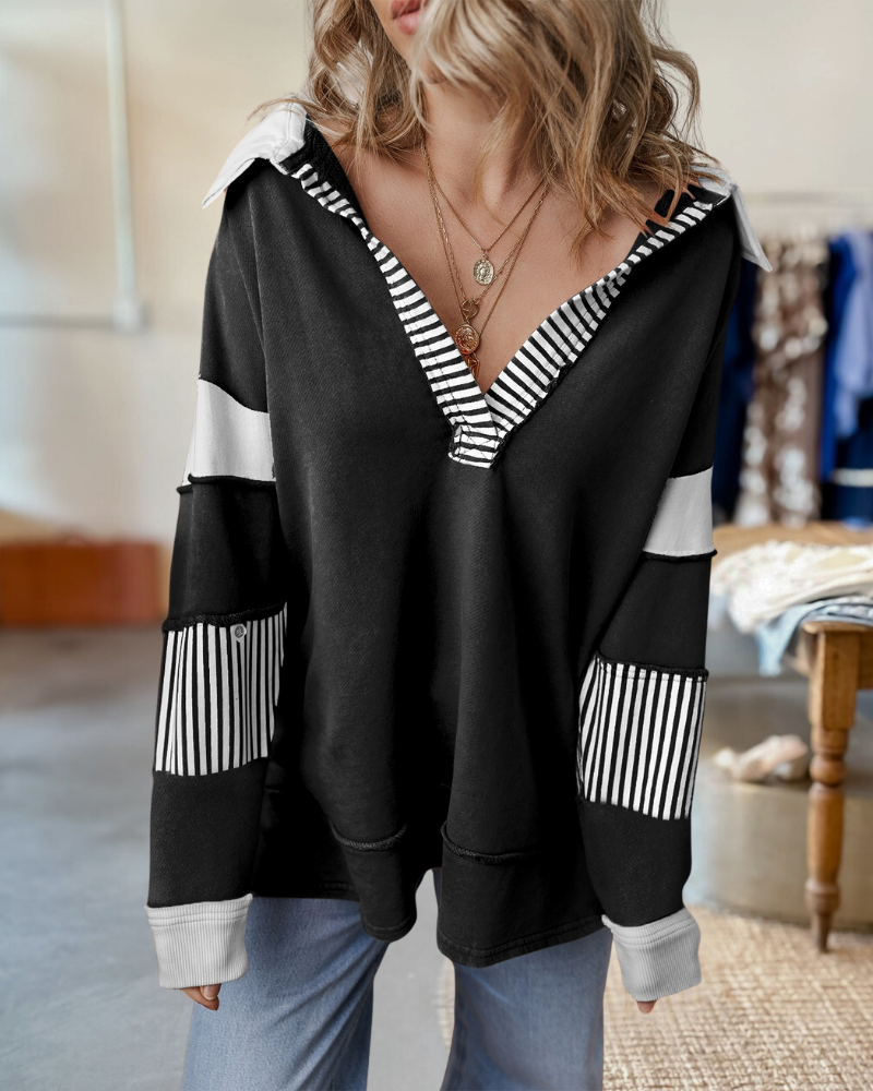 Mix Stripes Colorblock Pullover