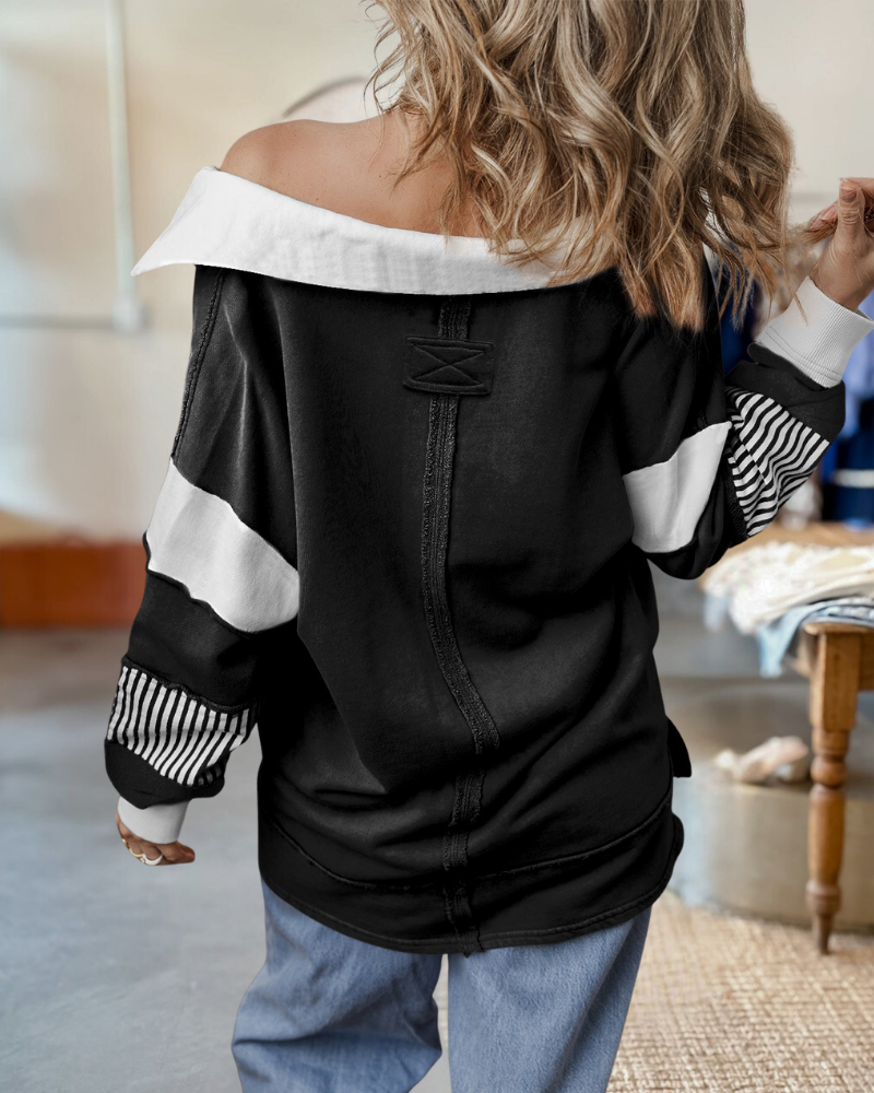 Mix Stripes Colorblock Pullover