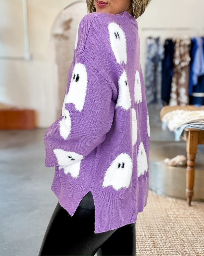 Boo-Tiful Ghost Pumpkin Patch Sweater