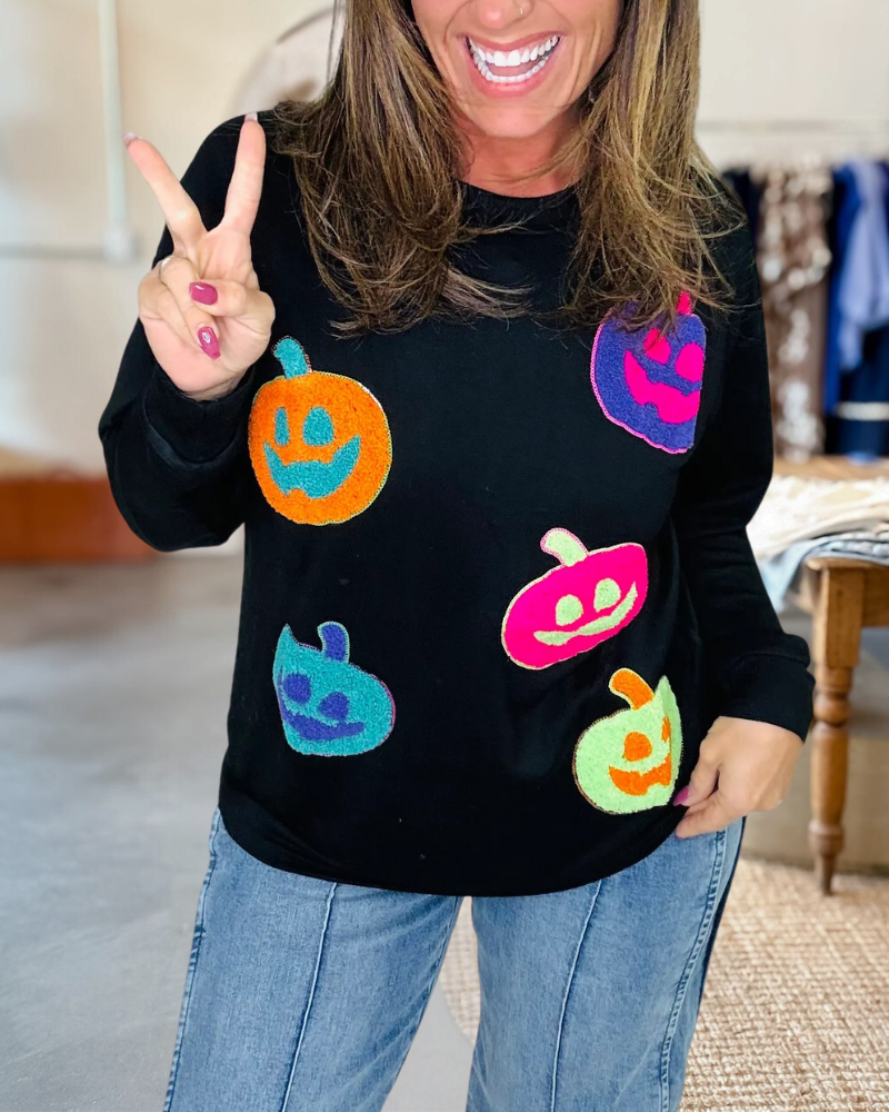 Neon Pumpkin Pop Pullover
