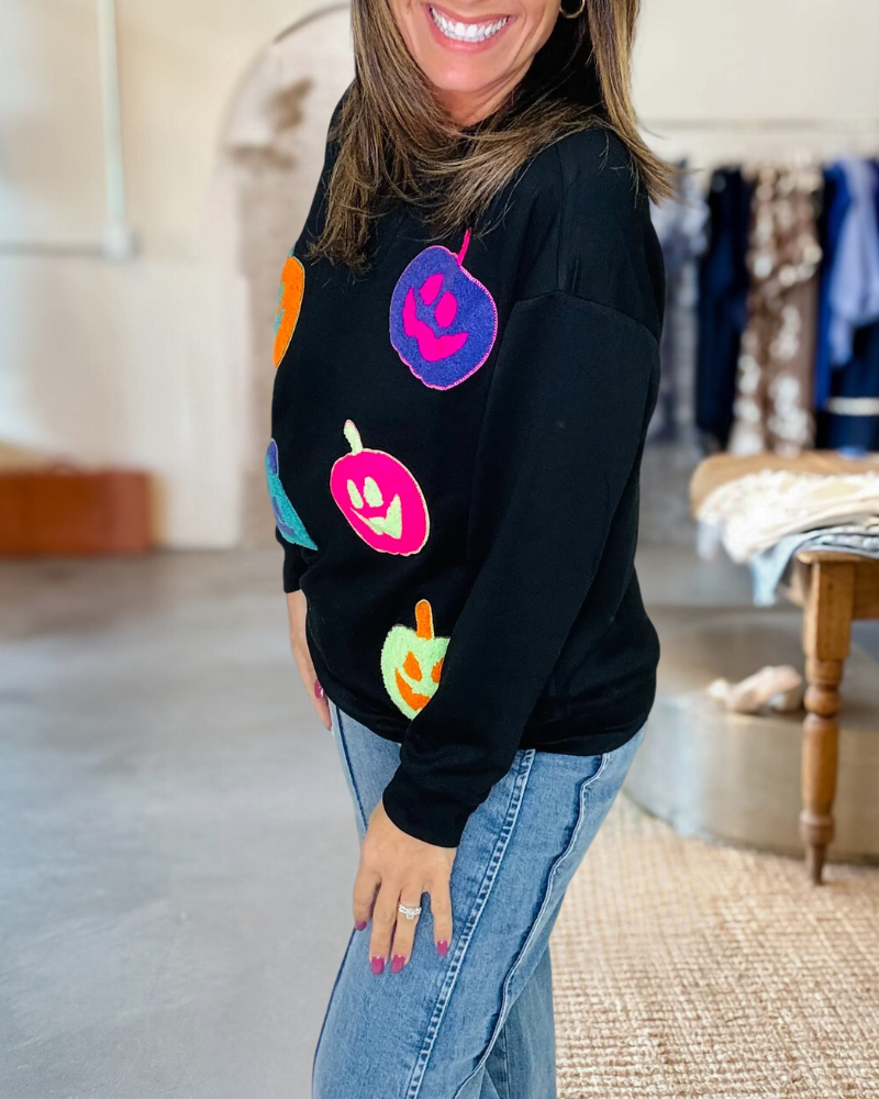 Neon Pumpkin Pop Pullover