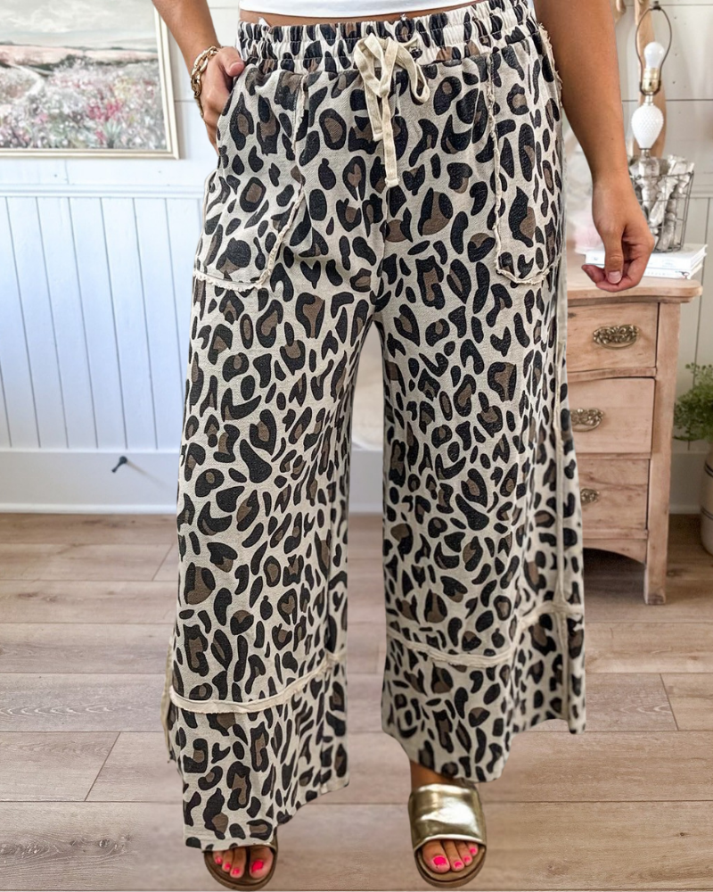 Leopard Print Loose Pants