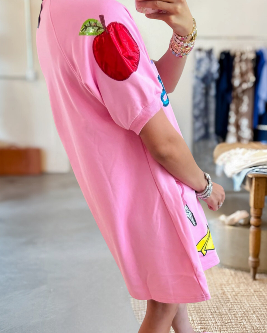 School Themed Applique Polo Dress