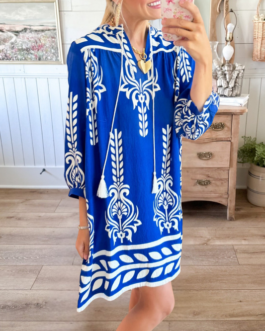 Bohemian Style Embroidered Tunic Dress