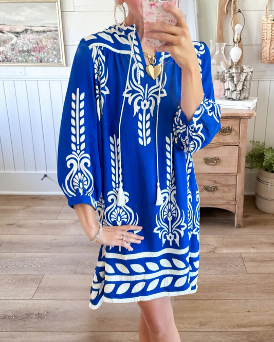 Bohemian Style Embroidered Tunic Dress