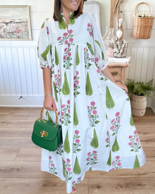 Pink Marigold Midi Dress