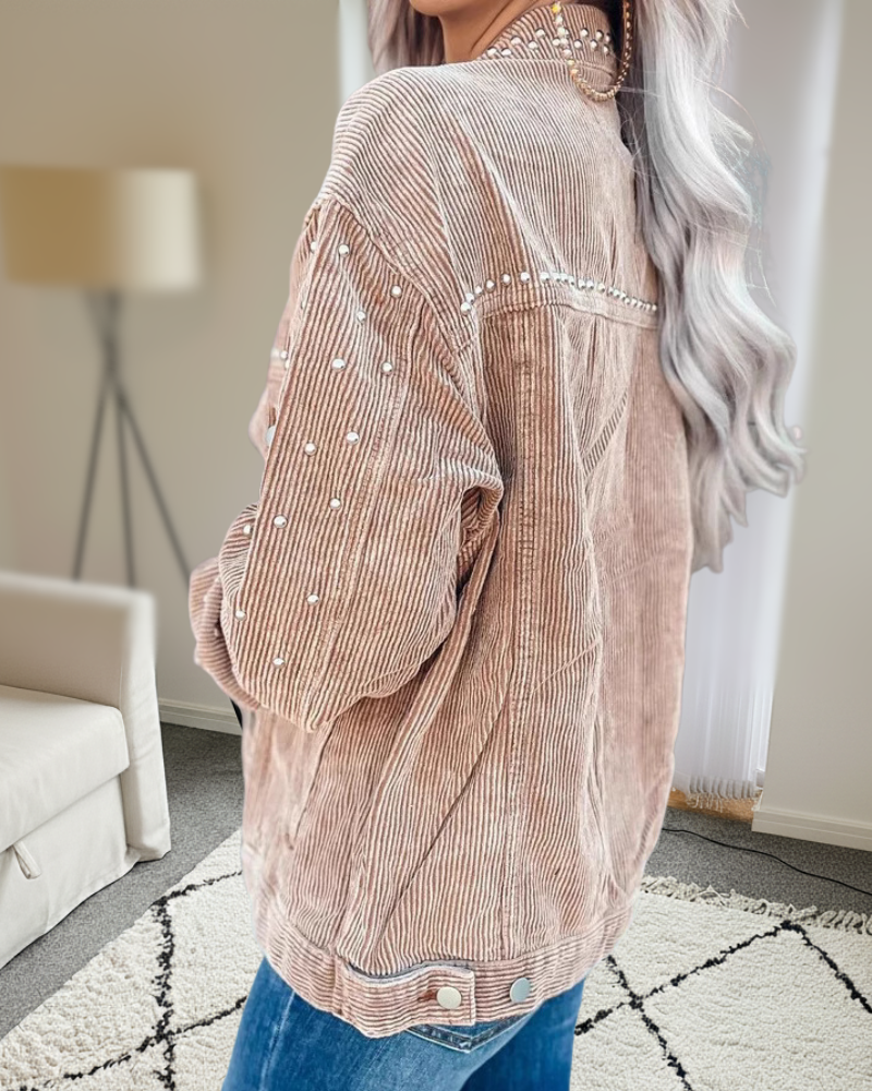 Casual Rivet Corduroy Jacket