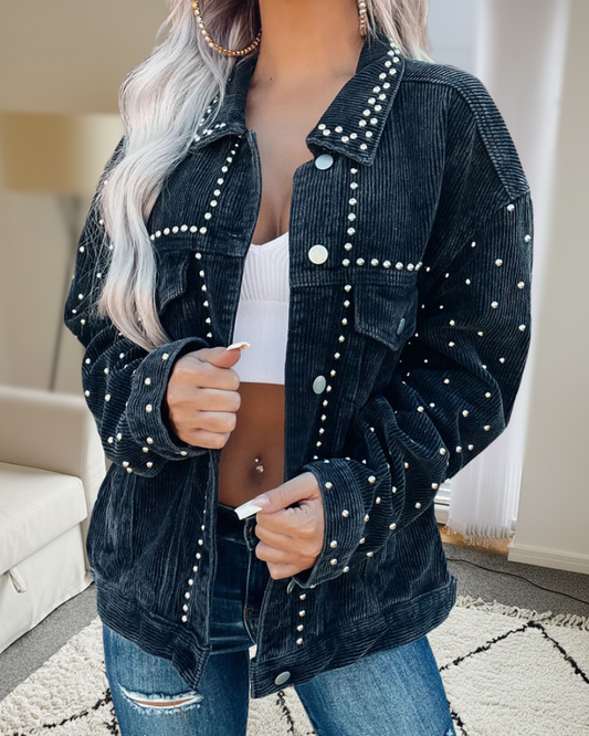 Casual Rivet Corduroy Jacket