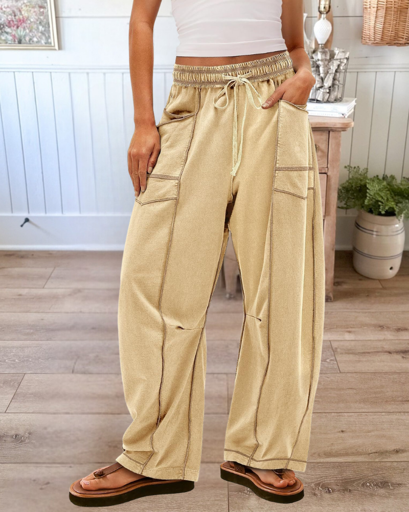 Y2k Patchwork High Waisted Barrel Pants