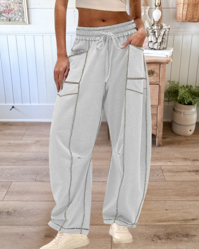 Y2k Patchwork High Waisted Barrel Pants