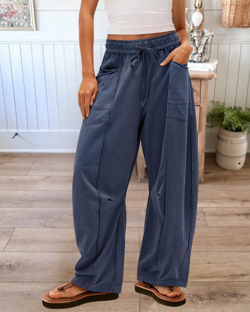 Y2k Patchwork High Waisted Barrel Pants