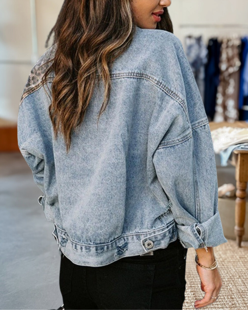 Leopard Denim Jacket