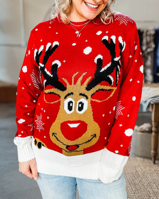 Festive Rudolph Christmas Sweater