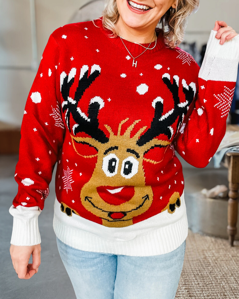 Festive Rudolph Christmas Sweater