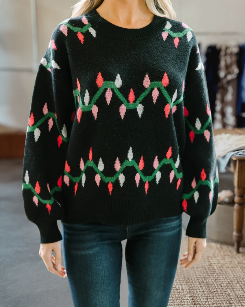 Christmas String Lights Knit Sweater