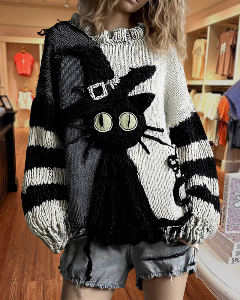 Spooky Patchwork Halloween Sweater