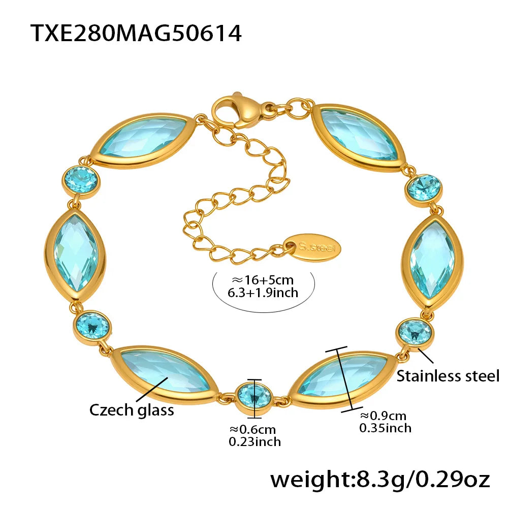 Rainbow Color Glass Bracelet Anklet