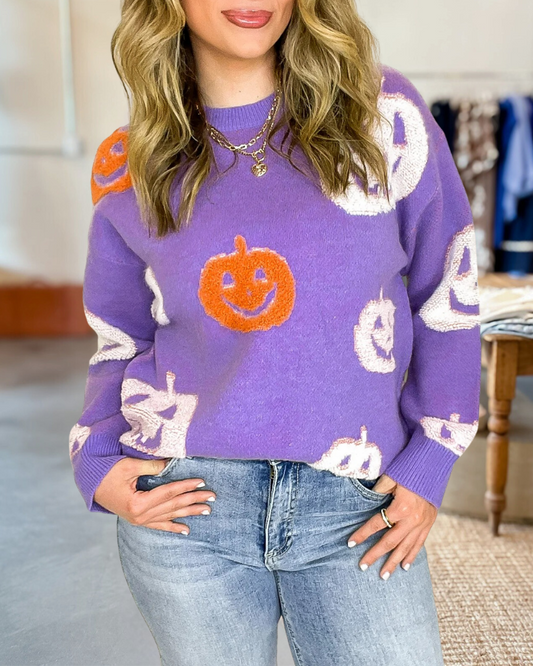 Fall Frosting Pumpkin Knit Sweater
