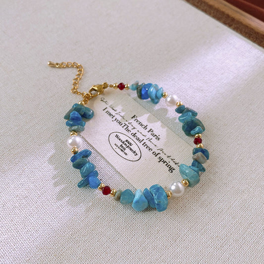 Faux Pearl Decor Chic Color Block Bracelet