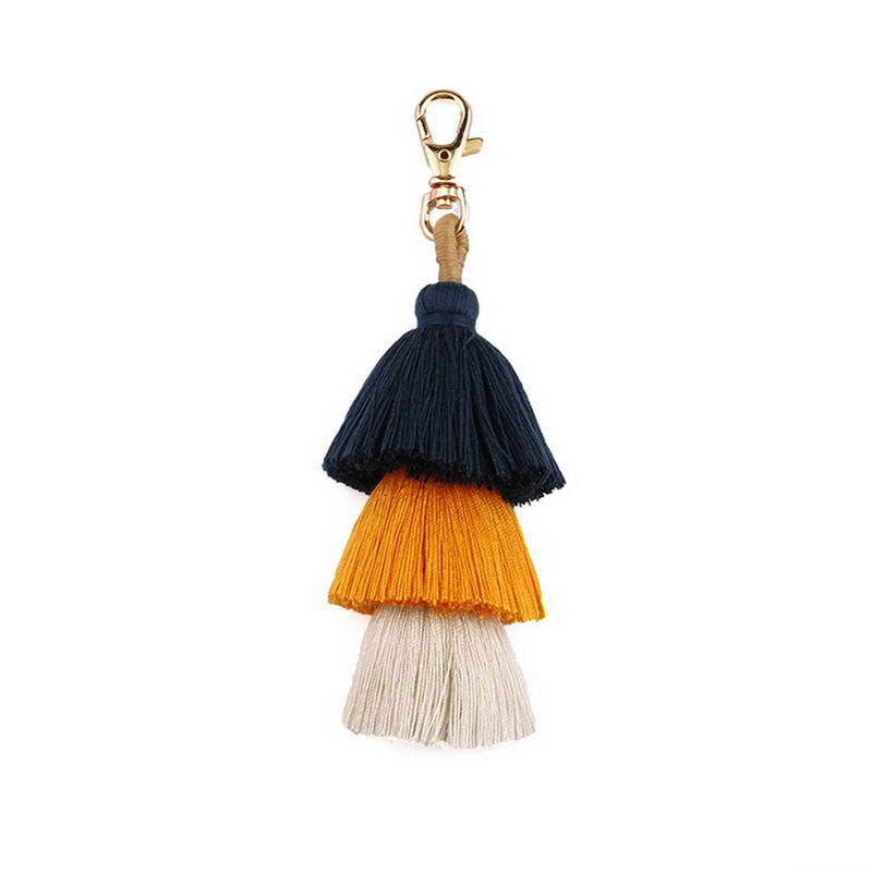 Boho Color Block Tiered Tassel Earrings