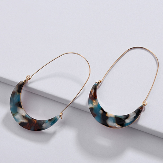 Bold Crescent Pendant Earrings