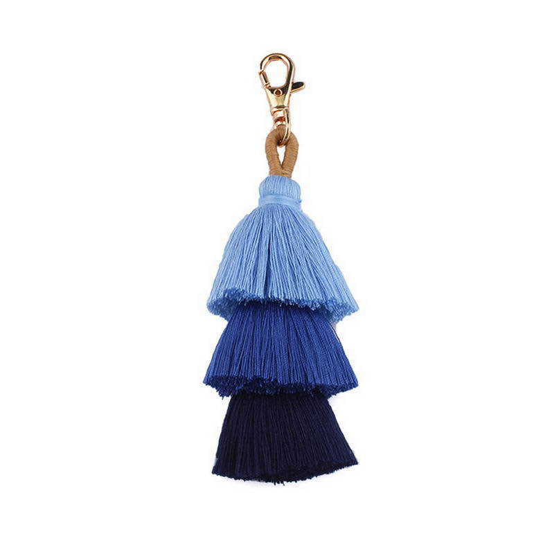 Boho Color Block Tiered Tassel Earrings