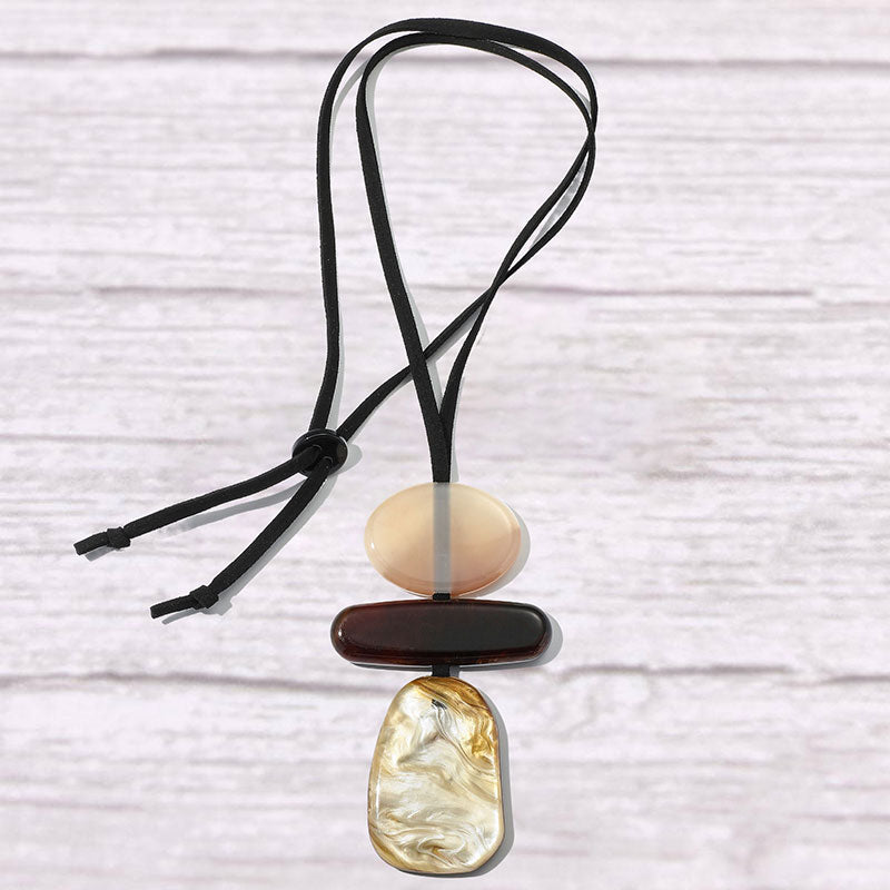 Multicolor Geometric Pendant Versatile Necklace