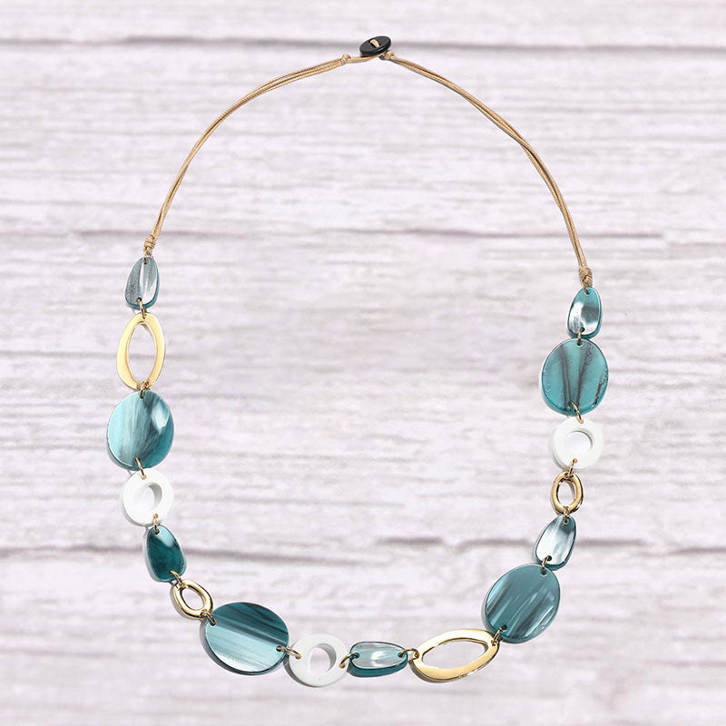 Multicolor Drop-shaped Acrylic Simple Hoop Necklace