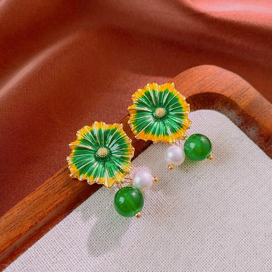 Vintage Flower-shaped Glamorous Earrings