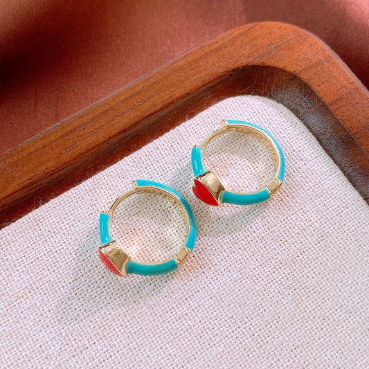 Color Block Versatile Heart Earrings