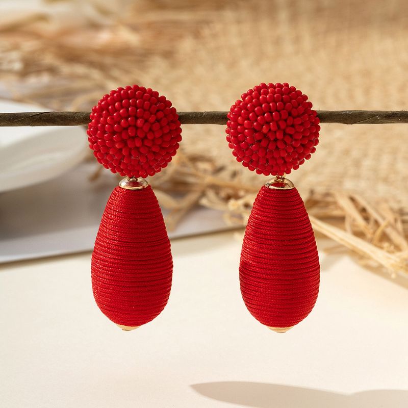 Solid Color Hyperbolic Drop-shaped Earrings