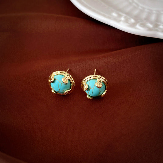 Hit Color Turquoise Decor Pretty Earrings
