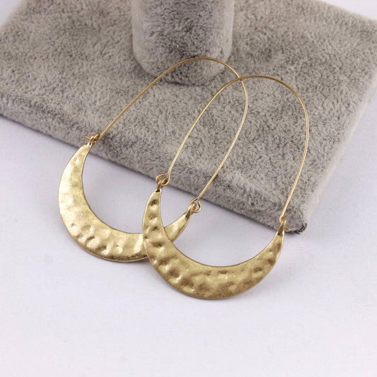 Solid Color Metal Simple Crescent Earrings