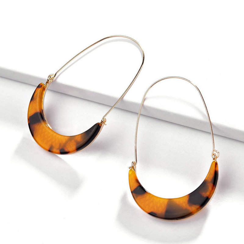 Bold Crescent Pendant Earrings